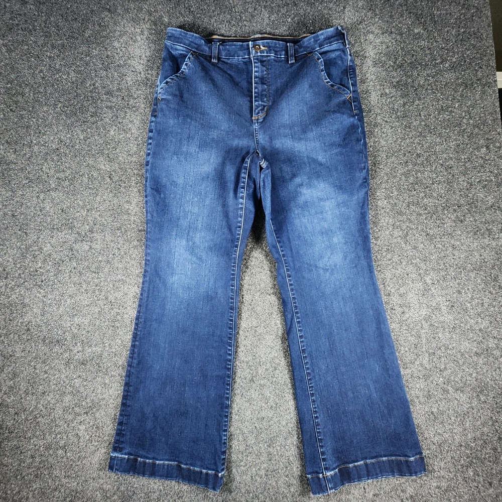 Duluth Trading Bootcut‎ Daily Denim Jeans Womens 14x31 Blue Stretch Western Boho